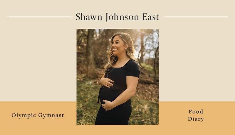 Aquí está cómo se ve la hora de comer mientras está embarazada * y * criar a un niño pequeño para la gimnasta Shawn Johnson East