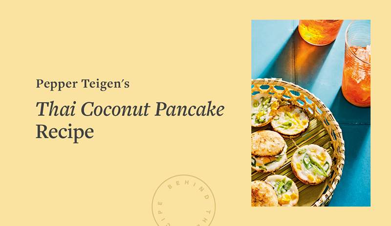 Ibu Chrissy Teigen, Pepper Teigen 'Saya membuat pancake kelapa Thai ini dengan nenek saya dan sekarang saya membuat mereka dengan luna'