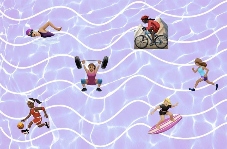 Weibliche freundliche Fitness-Emojis kommen (endlich) (endlich)