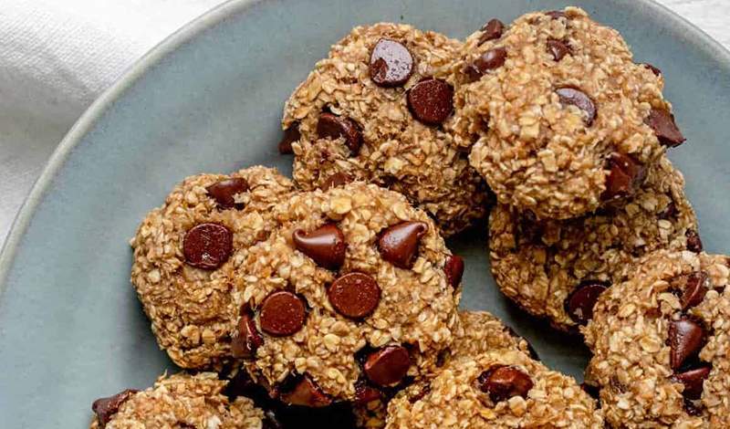 Estas galletas de pan de plátano de 3 ingredientes, llenos de fibra