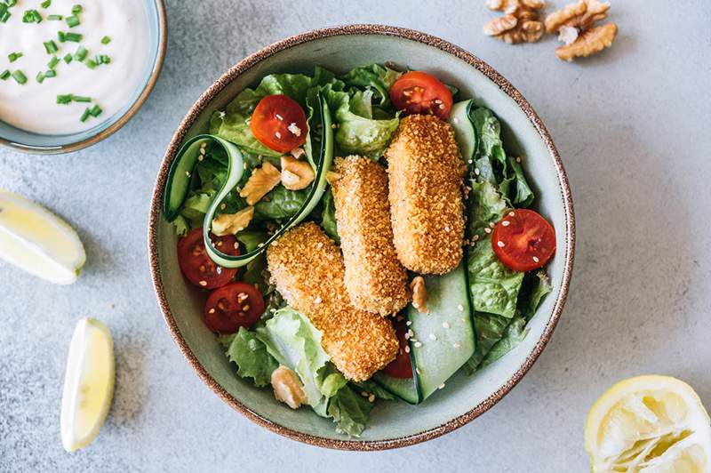 5 Vegan Crispy Air Fryer Tofu Recept packade med nästan hälften av det protein du behöver på en dag