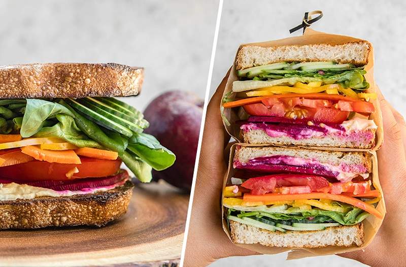 Het is mogelijk om een ​​regenboog te eten voor de lunch dankzij deze ultieme sandwich met vegetarische