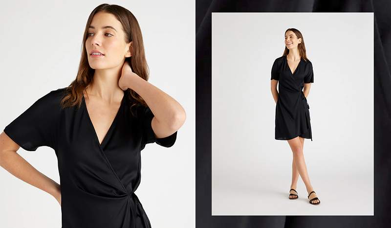 Cette robe enveloppante en soie lavable de 80 $ est * enfin * de retour en stock