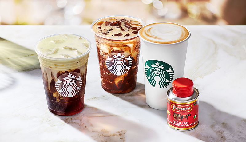 Las nuevas bebidas de Starbucks tienen una cucharada de aceite de oliva y se inspiraron en las personas de mayor vida en el planeta